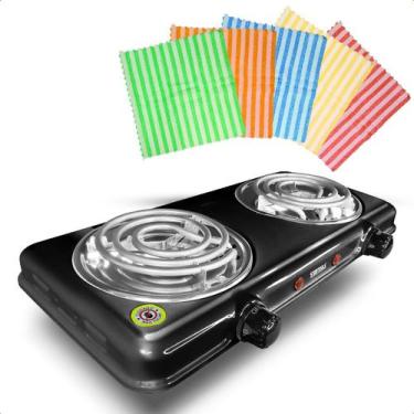 Imagem de Fogão Fogareiro 2 Bocas Cook Top 220v Elétrico Portátil 2000w E Paninh