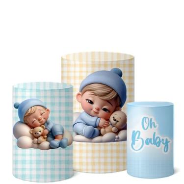 Imagem de Trio Capas Cilindro Decoração Festa Veste Fácil Chá de Bebê (CLCHB0009)