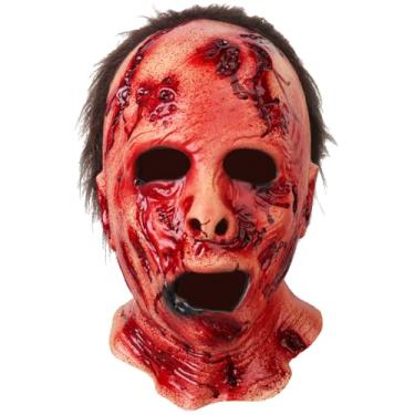 Imagem de HugOutdoor Scary Halloween Mask for Adults Realistic Horror Bloody Full Head Latex Masks Creepy Cosplay Costume Props