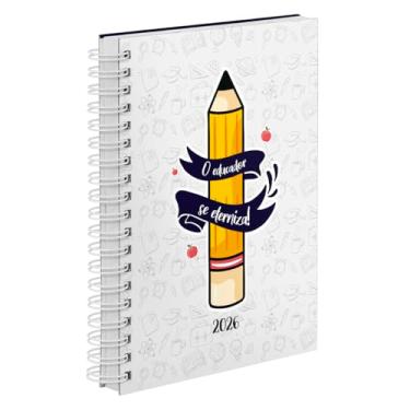 Imagem de Agenda Diária 2026 Professores Desenhos Azul