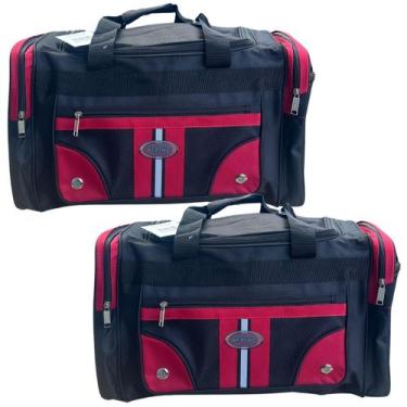 Imagem de 2 Bolsa Grande Sacola Viagem Férias Família Reforçada Unissex Cor Pret