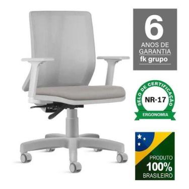 Imagem de Cadeira De Escritório Addit Diretor Cinza Telada Ergonômica - Frisokar