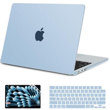 Imagem de G JGOO Capa compatível com MacBook Air de 15 polegadas M4 2025 2024 2023 M4 A3241 M3 A3114 M2 A2941, 100% compatível com cor oficial, capa rígida fosca ultrafina + capa de teclado + protetor de tela