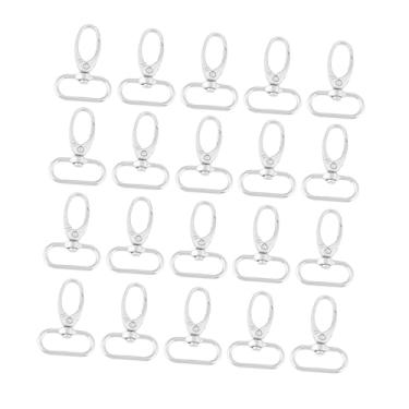 Imagem de Luqeeg 20 peças de clipe de gancho para chaveiro, fechos de bolsa de liga de zinco, ganchos de chaveiro de chaveiro, clipes de gatilho giratórios de metal pequenos para fazer chaveiros, artesanato DIY