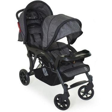 Imagem de Carrinho de Bebê para Gêmeos Galzerano Duplo Doppio II Grafite