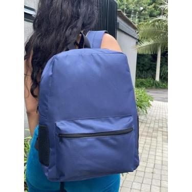 Imagem de Mochila Nylon Lisa Bolsa Escolar Trabalho Viagem Mala Faculdade Fut ma