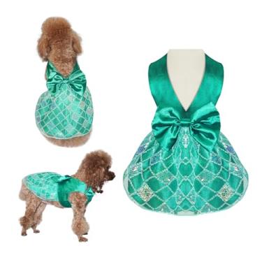 Imagem de Topkins Vestidos para cães, vestido de aniversário para cães, roupas chiques para filhotes com gravata borboleta, roupa respirável para animais de estimação, vestido de princesa para cães médios e