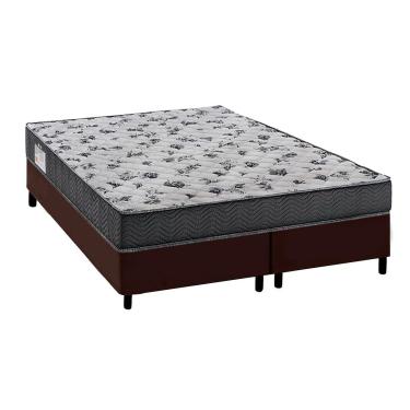Imagem de Conjunto Box Queen: Colchão Anatômico Ortobom D33 ISO 100 + Base CRC Courano Brown (158x198)