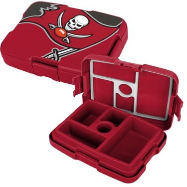 Imagem de FOCO Lancheira unissex NFL unissex oficialmente licenciada em 2 tons, logotipo grande, cor do time de futebol americano, à prova de vazamento, 5 compartimentos - Tampa Bay Buccaneers
