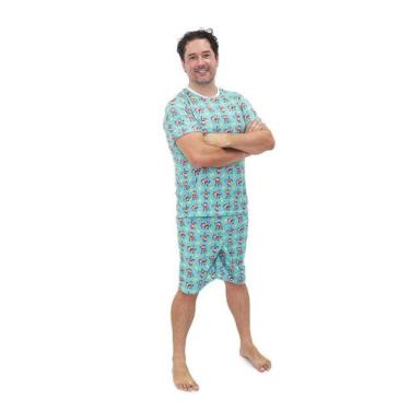 Imagem de Pijama Masculino Curto Divertido Macaquinhos - Alegria de Montar, M