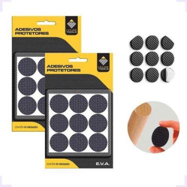 Imagem de Feltro Adesivo Protetor Piso Pé Cadeira Maquina Móvel 18pc - HDL