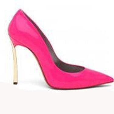 Imagem de Salto Alto Jovem Tendência Senhoras De Salto Alto Elegante Salto Alto Estiletes Adequados Para Maduro Pontiagudo Metal Salto Alto, Pink, 6.5 UK