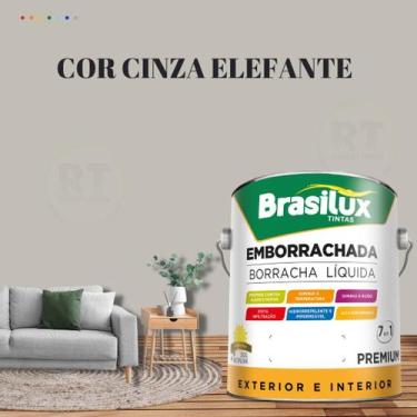 Imagem de Tinta Borracha Líquida Cinza 3.2l Premium Brasilux, CINZA ELEFANTE