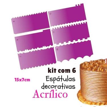 Imagem de KIT 6 ESPÁTULAS DECORATIVAS PARA BOLO 15X7 CM CONFEITARIA  ES4 (7 a 12