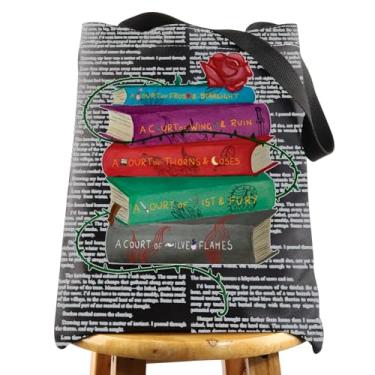 Imagem de WZMPA ACOTAR Bolsa de ombro Sarah Fans Gift Fiction Novel Series Canvas Shoulder Bag Fantasy Author Support Gift, Five Book Bl Tg, One Size