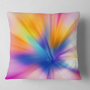 Imagem de Sala de estar abstrata Designart Rays of Speed Yellow', sofá, almofada de alta qualidade + capa de almofada impressa em ambos os lados 66 cm x 66 cm