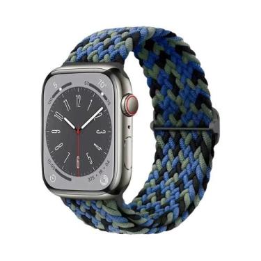 Imagem de Pulseira Ajustável De Elástico Trançado Para Apple Watch 45mm 49mm 44m