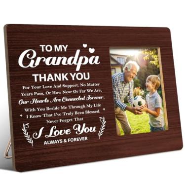 Imagem de JANLAN Porta-retrato para avô, presentes para vovô para aniversário, Natal, Dia dos Pais, Obrigado pelo seu amor e apoio ao vovô