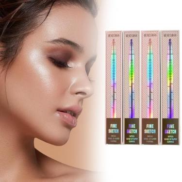 Imagem de Lápis de sobrancelha 3D Magic Microblading de 4 cores, novo lápis de sobrancelha com 4 cabeças divididas à prova d'água de longa duração, caneta de sobrancelha Microblading atualizada, lápis de