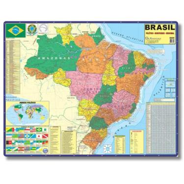 Imagem de Mapa Do Brasil Gigante Dobrado - Político e Rodoviário - Escolar - Glo