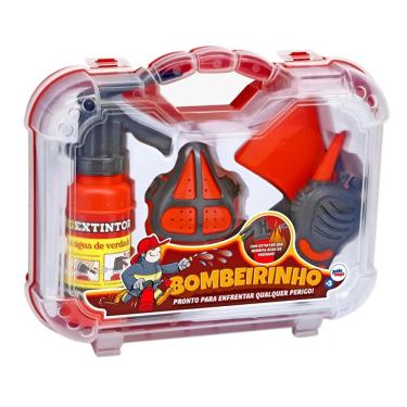 Imagem de Brinquedo Maleta Bombieirinho Pakitoys com 5 Acessórios