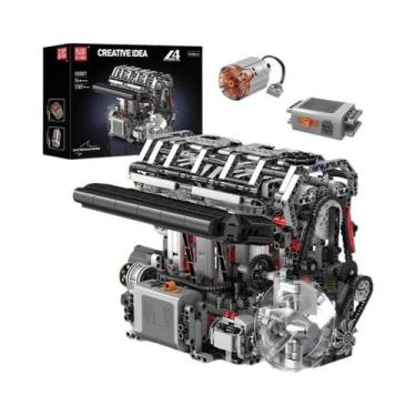 Imagem de Modelo De Blocos De Montar Do Motor V8, Conjunto De Brinquedos STEM Pa