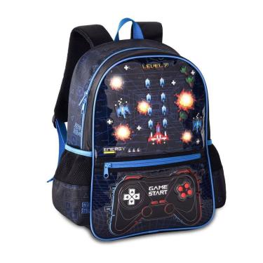 Imagem de Mochila Video Game Com Luzes Bolsa Escolar Infantil Gamer