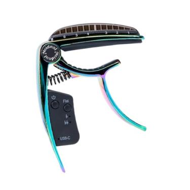 Imagem de menolana Grampo de afinação de capotraste de guitarra, acessórios de ajuste de presente, clipe de guitarra recarregável para guitarras elétricas, baixo, Colorida