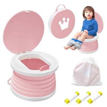 Imagem de Treinamento de penico portátil atualizado 2025, vaso sanitário dobrável, penico de viagem para crianças, aplique no assento sanitário de emergência para acampamento, ao ar livre, carro, interior