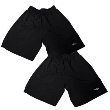 Imagem de Kit 2 Short Tactel Elastano Plus Size Mauricinho Academia Confortável 