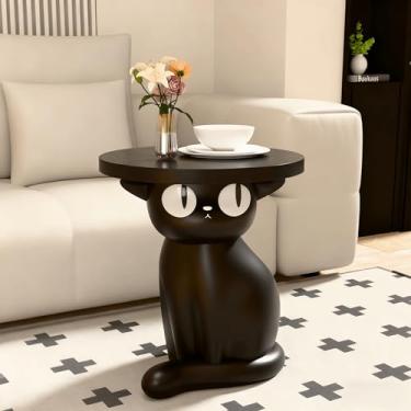 Imagem de Mesa lateral pequena criativa para gatos, decoração de casa moderna, enfeites de chão, mesa de cabeceira, rack de armazenamento de sala de estar, presente para mudança de casa, presente íntimo para