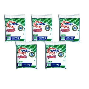 Imagem de Kit 5 Gesso Lento Estuque Artesanato Linhal 1kg Cada