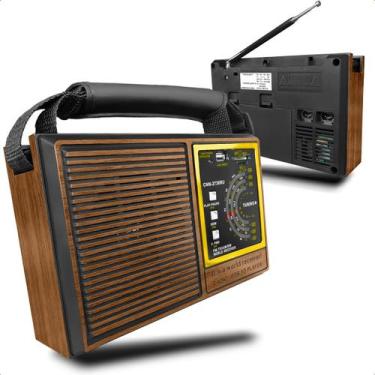 Imagem de Rádio Retrô Recarregável Vintage Am/Fm 5w Portatil Usb SD Vintage Esti