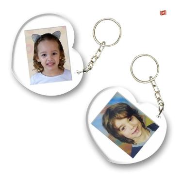 Imagem de 50 Chaveiro Coração 3X4 Acrílico Para Personalizar Revenda