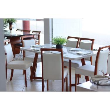 Imagem de Sala de Jantar Madeira Maciça com 6 Cadeiras 2,20x1,10m - Lívia - Espresso Móveis