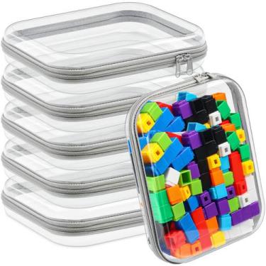 Imagem de Bolsas de lápis Sanwuta Bolsa de maquiagem com zíper de plástico rígid