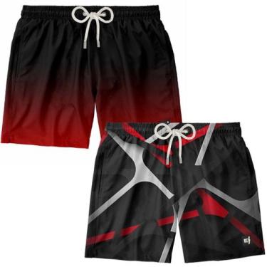 Imagem de Kit 2 Bermuda Masculina Casual Estampada Short Surf Boardshort Verão M