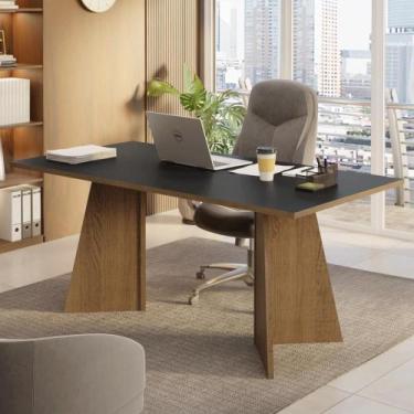 Imagem de Mesa Para Escritório Diretor Presidente 180cm Rustic-preto 5388 Madesa