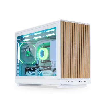 Imagem de Gabinete Lian Li A3 Micro ATX Wood Edition Lateral Vidro Branco