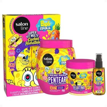 Imagem de Kit Salon Line Kids Bob Esponja Sos Cachos Completo