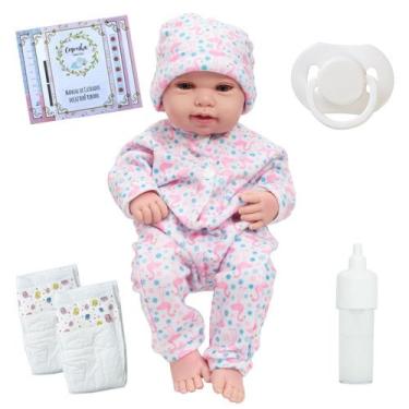 Imagem de Bebe Reborn Menina Princesa Macacão Flamingo Acessórios - Cegonha Rebo