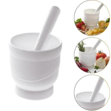 Imagem de Pilão Com Socador Multiuso de Plástico Cor Branco Paramount