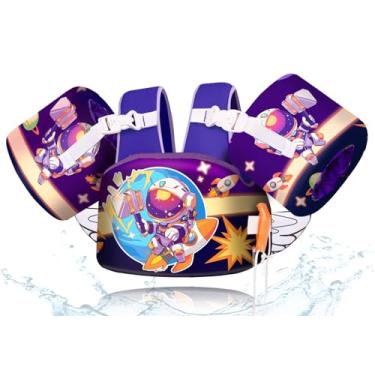 Imagem de BiutiMama Colete de natação infantil removível 3 em 1 para meninos e meninas de 10 a 29,9 kg (2 a 7 anos) para bebês e meninas, adequado para esportes aquáticos, mar, praia, piscina, treinamento de