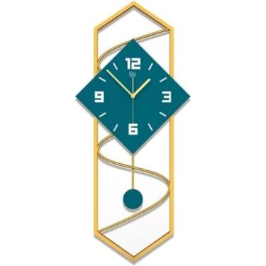 Imagem de YTHLZVBP Relógio de parede de arte moderna grande relógio de parede para decoração de sala de estar moderno relógio de parede com pêndulo silencioso para casa casa cozinha quarto decorativo sem