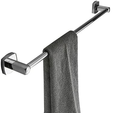 Imagem de Barra de toalheiro de camada única, todo o suporte de cobre, 30 cm, 40 cm, 50 cm, 60 cm, montado na parede, cabide de panos de cozinha, cromado (tamanho: 50 cm)