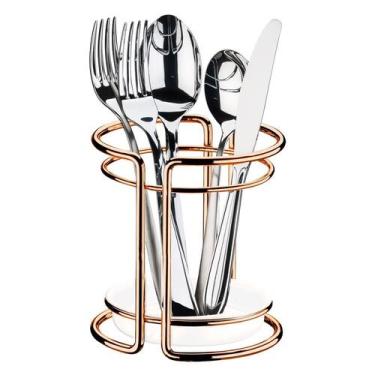 Imagem de Escorredor Porta Talheres Com Bandeja Coletora De Água Organizador Par