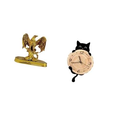 Imagem de Fenteer Escultura de Resina Moderna E Ornamento de Relógio de Parede para Escritório em Casa, Mesa, Quarto, Sala de Jantar, Armário, Decoração de Fácil Leitur