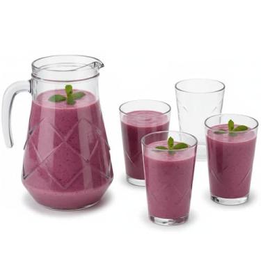 Imagem de Jogo de Jarra e 4 Copos Maracatu em Vidro Nadir Figueiredo