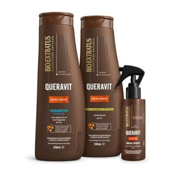 Imagem de Kit Bio Extratus Queravit (500mL/g) Shampoo, Condicionador e Mega Spray