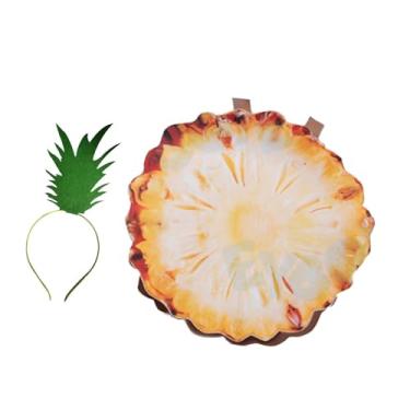 Imagem de Colaxi Fantasia de Frutas com Faixa para a Cabeça para Festas de Aniversário Atividades Festivais, Abacaxi Adulto